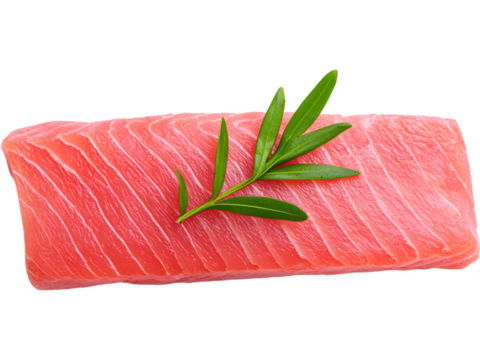 Fresh raw salmon fillets isolated on transparent background, perfect for cooking, healthy eating, and seafood visuals.