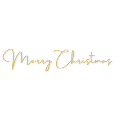 Yellow Coloured Merry Christmas Text Vector Illustration on white background, ideal for  Christmas greeting cards, holiday banners, posters, and digital seasonal designs.
