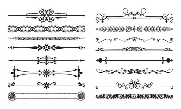 Vintage Ornamental Divider Set &ndash; Elegant Flourish Borders & Decorative Line Separators