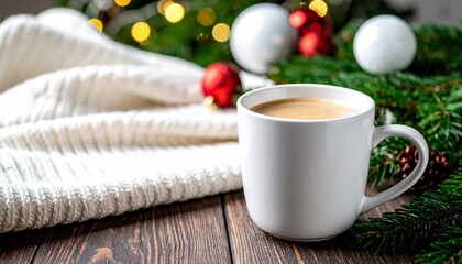 Coffee Mug in a Christmas Setting