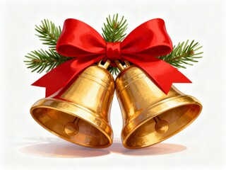christmas bells on white background