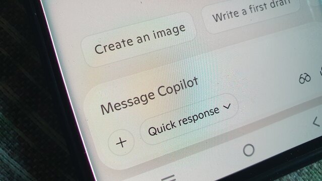 New Delhi, India - November 17 2025: Copilot AI Chat App on Phone Screen