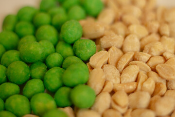 background with various nuts and cereals