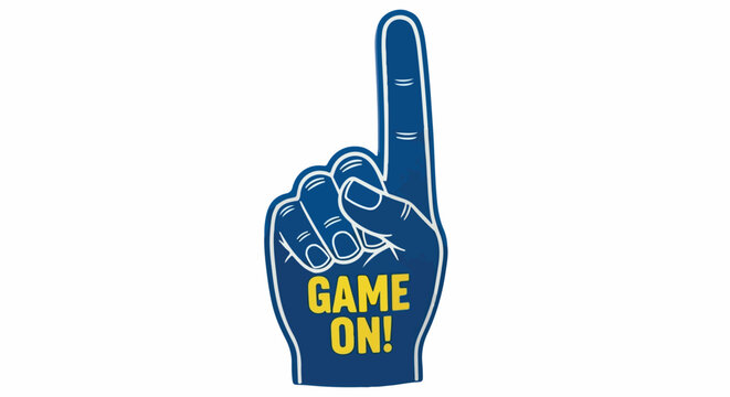 Foam finger number one with transparent background