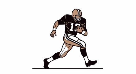 Fototapeta premium Football player running with transparent background