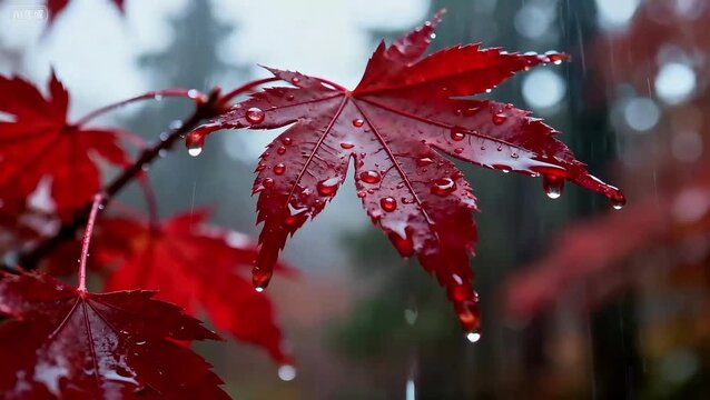 autumn, leaves, leaf, red, fall, nature, season, garden