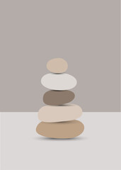 Stone pillar Vector illustration for spa resort design Cosmetics products Massage salons
