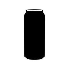 Fototapeta premium Black silhouette of a soda, beer, or drink beverage can