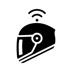 Smart helmet flat icon safety technology augmented reality
