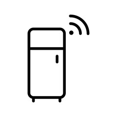 Outline smart refrigerator AI kitchen line art
