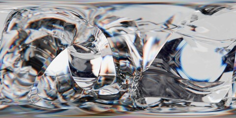 Dynamic HDRI with glass distortions and colorful caustics. Great for product shots, jewelry renders, or cosmetics visualization.