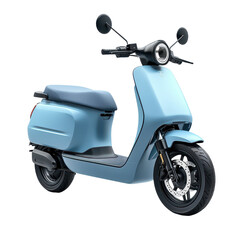 Light blue electric scooter 3D render isolated on Transparent Background