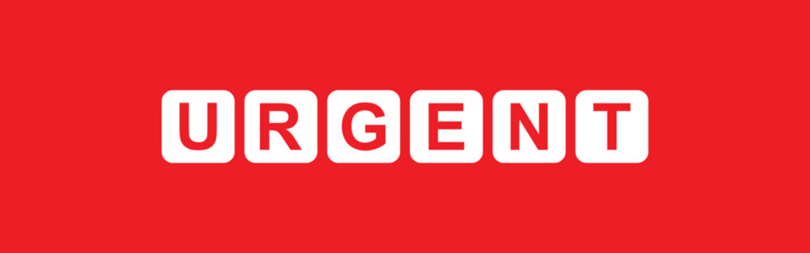 urgency sign on white background