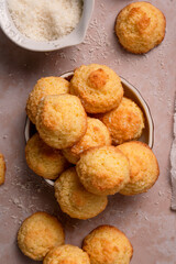 Tender coconut cookies made from ingredients