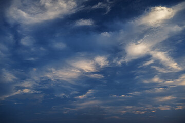 Blue sky with clouds. Nature background.