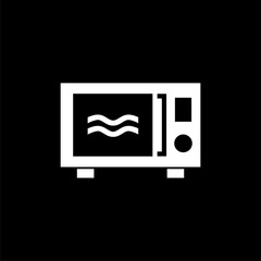 Microwave icon isolated on black background