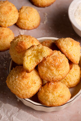 Tender coconut cookies made from ingredients