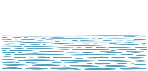 Doodle ocean background with horizon