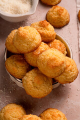 Tender coconut cookies made from ingredients