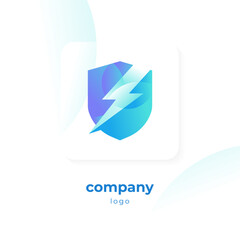 modern blue gradient shield logo
