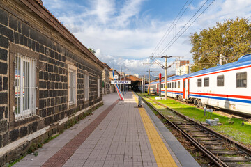 Obraz premium Alsancak Train Station view in Izmir City of Turkey