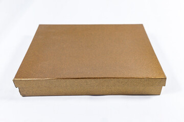 Gift box present souvenir prize reward with bronze gold old grunge vintage rustic copper texture
