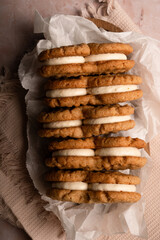 peanut chip cookies on rose table