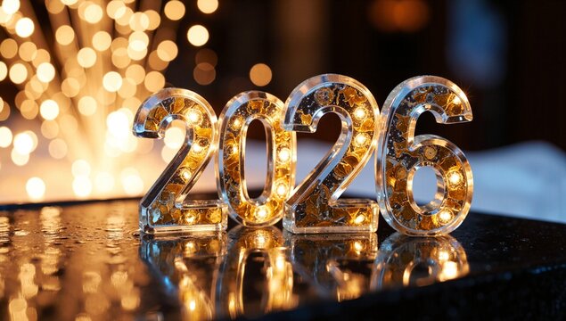 Happy New Year Two Thousand Twenty Six Concept