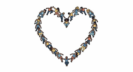 People forming heart shape togetherness unity community