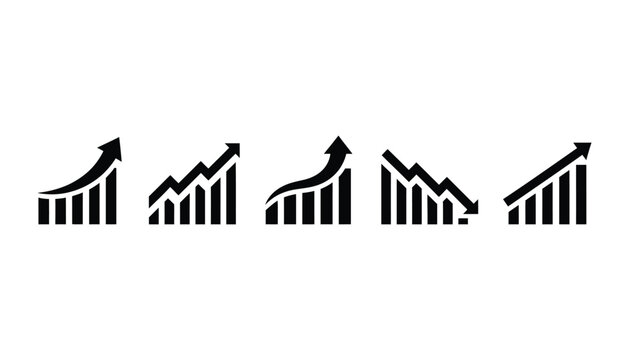 Growth chart stock market business graph financial diagram icon