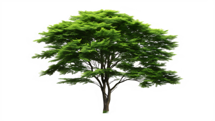 Lush Green Tree with Detailed Foliage and Transparent Background plant nature isolated on a transparent background
