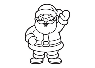 santa claus cartoon.  coloring page for children. vector	
