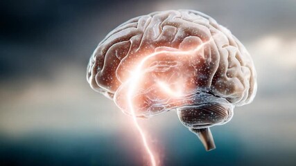 Illuminated Mind: A glowing cerebral marvel showcasing the intricacies of thought and the essence of intelligence, set against a dynamic backdrop.