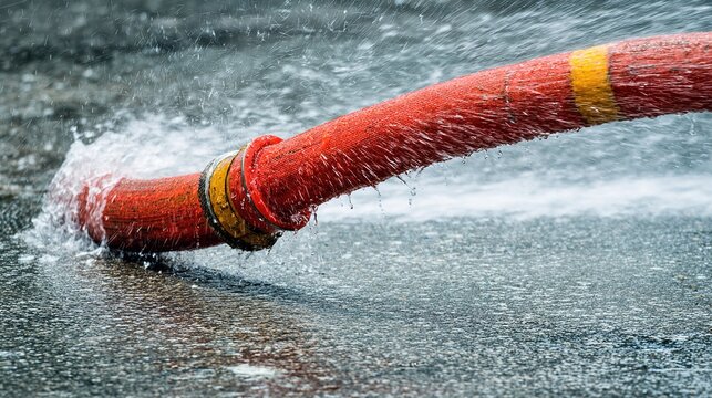 oligarchy. An out-of-control fire hose writhing wildly, spraying water in all directions. mobility guides, transit brochures, designed for transport & logistics marketing, used by interior designers.