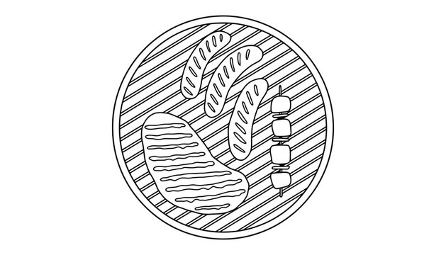 black and white barbecue grill food clip art preview