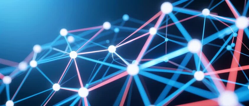 Network Connection, Digital Nodes, Abstract Space, Visual Art, Futuristic Environment, Close-up Viewpoint, Technology Concept for SEO