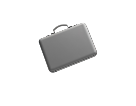 Sleek Gray Business Briefcase Isolated