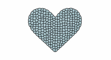 Heart shape mosaic with transparent background