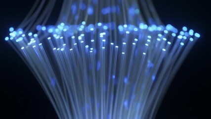 Light patterns create mesmerizing visuals in dark space