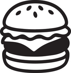 A delicious and appetizing burger silhouette.