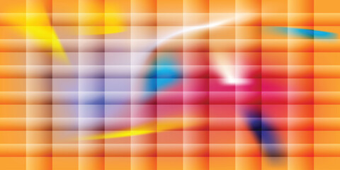 Gradient Tile Grid with Light Effects &ndash; Abstract Vector Design Featuring Warm and Cool Color Transitions