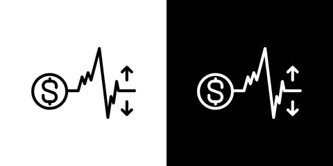 Dynamic Financial Market Trends Line Icon Illustrating Economic Fluctuations and Business Performance Analytics for Investment Strategy