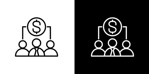 Collaborative Financial Success Icon Representing Shared Investment, Team Funding, and Collective Profit Distribution for Business Growth