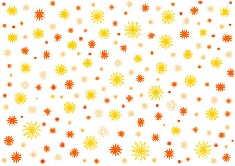 seamless floral pattern with red, orange and yellow flowers
