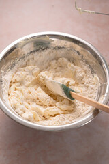 butter plate closeup whipped ingredient with flour