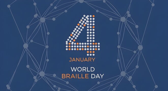 Celebrate World Braille Day on January 4th - Raise awareness and promote accessibility with this impactful graphic, perfect for social media campaigns