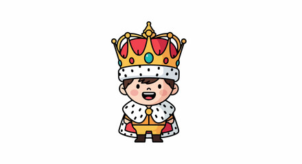 Happy little king character with transparent background