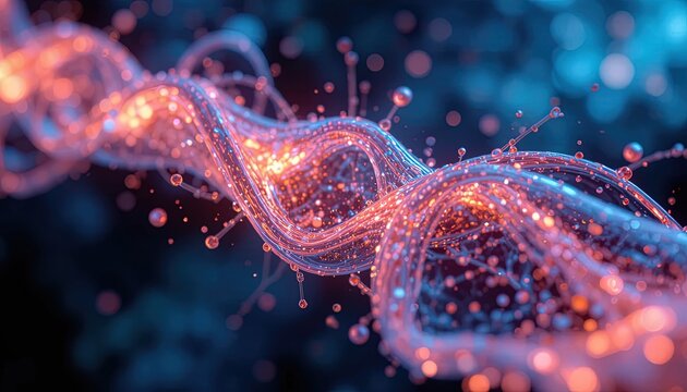 Dynamic abstract wave with sparkling bokeh lights for a modern tech background or vibrant science visualization that evokes innovation and connectivity