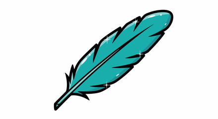Obraz premium Turquoise feather with transparent background