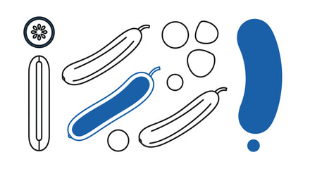 Cucumber illustration for healthy eating concepts and food designs